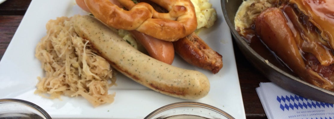 trio of sausages and hock pork
