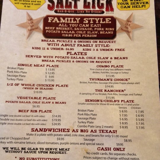 Salt lick restaurant in round rock