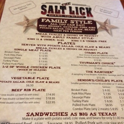 Salt lick restaurant in round rock