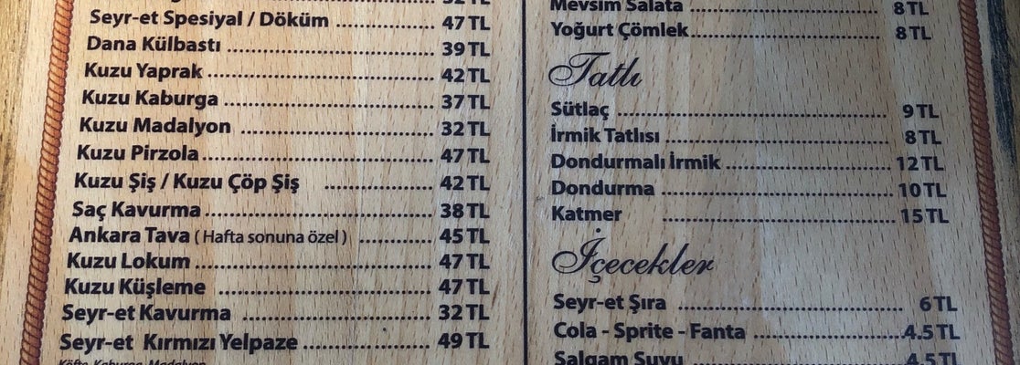 Seyret Et Lokantası Ankara�da Kebapçı