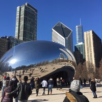 Photo taken at Cloud Gate by Anish Kapoor (2004) by Steve T. on 2/12/2017