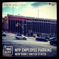 Photo taken at NYP Employee Parking by Manny G. on 4/2/2013