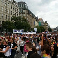 Photo taken at Prague Pride Parade 2016 by Kamil R. on 8/13/2016