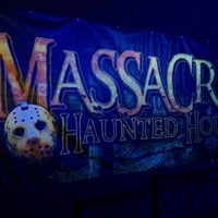 Photo taken at The Massacre Haunted House by Jim W. on 10/27/2014