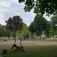 Photo taken at Jardin de l&amp;#39;Hôpital Saint-Louis by JeanMat on 6/23/2019