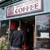 Photo taken at Space Monkey Coffee by Nick S. on 4/7/2018