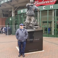 Photo taken at Harry Caray Statue by Omri Amrany &amp;amp; Lou Cella by Katie L. on 5/12/2018