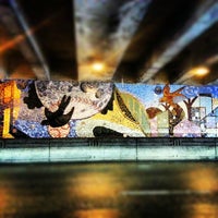 Photo taken at Belmont Ave Underpass Mural by Katie L. on 1/5/2013