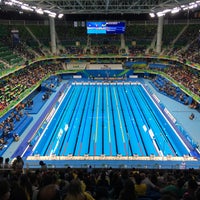 Photo taken at Olympic Aquatics Stadium by Leonardo C. on 9/16/2016