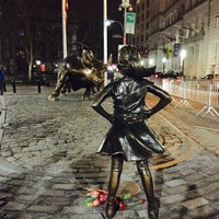 Photo taken at Fearless Girl by Alexandra H. on 3/10/2017