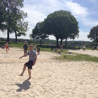 Photo taken at Lincoln Memorial Sand Volleyball Courts by Colleen D. on 5/4/2013