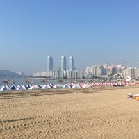 Photo taken at Gwangalli Beach by 조환성 여. on 7/14/2018