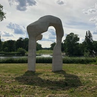 Photo taken at Henry Moore&amp;#39;s Travertine Arch by Viki A. on 5/25/2019