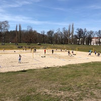 Photo taken at Volleyballfeld im Volkspark Friedrichshain by Bill K. on 4/7/2018