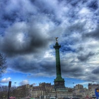 Photo taken at Place de la Bastille by Stéphanie on 2/14/2016