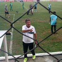 Photo taken at Estádio Proletário Guilherme da Silveira (Moça Bonita) by Tiago W. on 3/18/2017