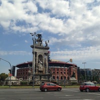 Photo taken at Plaça d&amp;#39;Espanya by Burcu S. on 6/21/2013