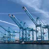 Photo taken at Pier 400: Maersk/APM Terminals by TheGreenGirl on 4/4/2021