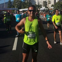 Photo taken at Chegada Maratona Rio by Luiz Henrique V. on 7/7/2013