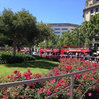 Photo taken at Plaça de Catalunya by Florencia M. on 5/22/2013