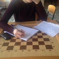 Photo taken at стол, где шахматы ,в Лицее 3 by Юля М. on 3/3/2015