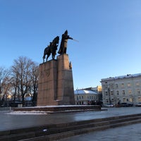 Photo taken at Great Duke Gediminas monument by Kate Y. on 12/28/2021