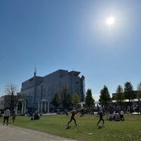 Photo taken at センター北駅前 芝生広場 by Shinsuke S. on 4/9/2023