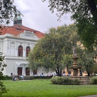 Photo taken at Park na náměstí 14. října (2. část: s Medvědí fontánou) by Ksu M. on 10/8/2022