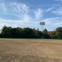 Photo taken at 萩中公園野球場 by Aya B. on 9/23/2021