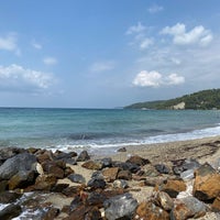 Photo taken at Fourka Beach by Irina D. on 8/19/2021