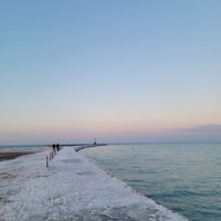 Photo taken at Montrose Beach by Aaron S. on 2/5/2023