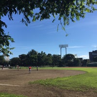 Photo taken at Meiji Shrine Outer Garden Soft Stadium by keiyo201 on 7/22/2015