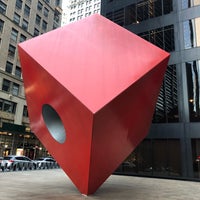 Photo taken at Red Cube by Isamu Noguchi by Javier A. on 11/3/2018