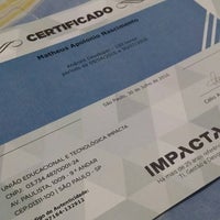 Photo taken at Faculdade Impacta de Tecnologia (FIT) by Matheus A. on 8/2/2016