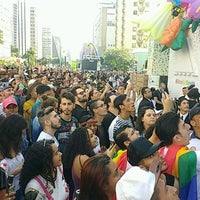 Photo taken at 21ª Parada do Orgulho LGBT by Pedro B. on 6/18/2017