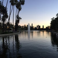 Photo taken at Echo Park Lake by George H. on 12/26/2014