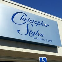 Photo taken at Christopher Styles Barber Spa/ Barbershop by Rochelle R. on 10/28/2012