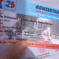 8/10/2016 tarihinde Tilo T.ziyaretçi tarafından Koka 36 Konzertkasse'de çekilen fotoğraf