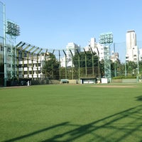 Photo taken at 青山運動場 野球場 by Y O. on 7/26/2014