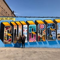 Photo taken at Greetings from Chicago (2015) mural by Victor Ving and Lisa Beggs by Katie N. on 4/27/2018