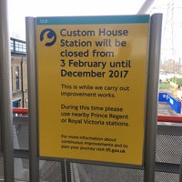Photo taken at Custom House (for ExCeL) DLR Station by JOHN D. on 3/12/2017