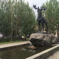 Памятник лосю в Карелии