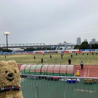 Photo taken at Yumenoshima Stadium by いちぢく 子. on 1/20/2024