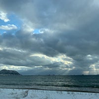 Photo taken at 七重浜海水浴場 by Rie I. on 1/4/2019