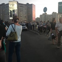 Photo taken at Зупинка «Станція метро «Харківська» by Александра Я. on 9/19/2018