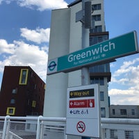Photo taken at Greenwich DLR Station by changmoon w. on 7/8/2018