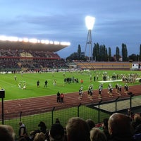 Photo taken at Friedrich-Ludwig-Jahn-Stadion by kryssow on 10/13/2012