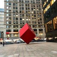 Photo taken at Red Cube by Isamu Noguchi by Arvind R. on 8/9/2018