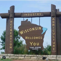 Photo taken at Welcome To Wisconsin Sign by Debbie E. on 10/14/2021