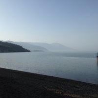 Photo taken at Ohrid Beach by Yakup D. on 5/2/2017